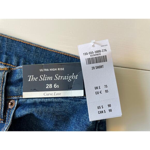 Abercrombie & Fitch Jeans NWT Slim Straight Ultra High Rise Sz 28/6S Curve Love - Picture 4 of 9